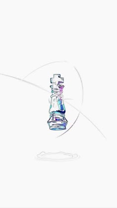 a drawing of a glass chess piece