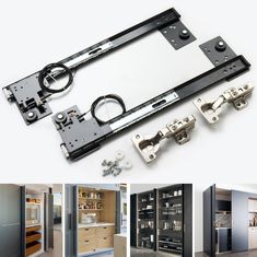 several different types of kitchen cabinet doors and hardware