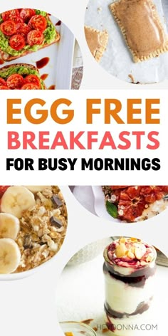 egg free breakfast Quick Healthy Breakfast No Egg, Egg Less Breakfast Ideas, Breakfast Idea No Eggs, Breakfast Recipes No Bread, Healthy Breakfast With No Eggs, Quick No Egg Breakfast Ideas, Breakfast With No Eggs Ideas, Quick Eggless Breakfast Ideas, Make Ahead Breakfast No Eggs