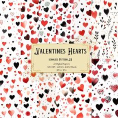 valentine's hearts seamless pattern pack