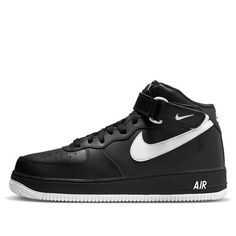 Nike Air Force 1 Mid 07 'Black White' DV0806-001 Nike Air Force 1 Mid, Air Force 1 Mid, Nike Air Force 1, Stylish Sneakers, Air Force 1, Sneaker Head, Things To Buy, Nike Air Force, Perfect Pair