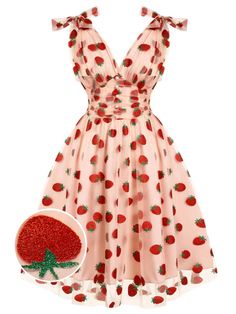 Hot – Retro Stage - Chic Vintage Dresses and Accessories Style Vert, Retro Stage, Strawberry Dress, Moda Retro, Standard Dress, Glamour Dress, 1960's Dress, Retro Mode, 1940s Dresses