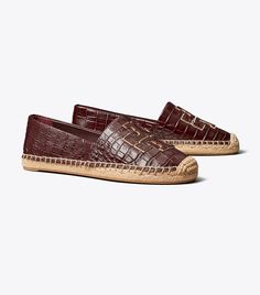 Ines Espadrille: Women's Designer Espadrilles | Tory Burch Designer Espadrilles, Espadrilles Slides, Platform Espadrilles, Footwear Design Women, Flat Espadrilles, Espadrille Shoes, Tory Burch Shoes, Metallic Leather, Shoe Sale