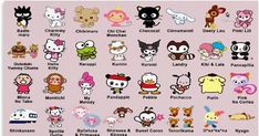 This is a really cute background Widgetsmith and more! Sanrio Names, All Hello Kitty Characters, Images Hello Kitty, Preschool Planning, Whatsapp Wallpaper Cute, Hello Kitty Characters, Hello Kitty And Friends, Hello Kit, Character Names