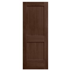 an image of a wooden door on a white background with the top panel painted brown