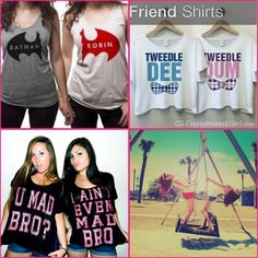 Friend Shirts, Tweedle Dum, Bff Shirts, Friend Stuff, Tweedle Dee, Matching Clothing, Best Friend Outfits, Matching Clothes, Bff Outfits