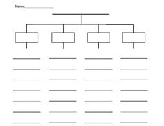 the family tree worksheet is shown in black and white, with no labels on it