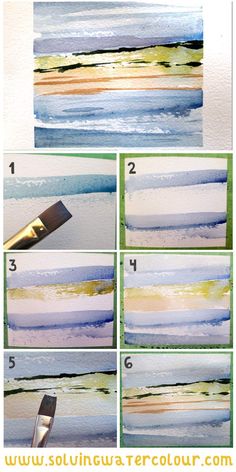 step by step instructions to paint watercolor stripes