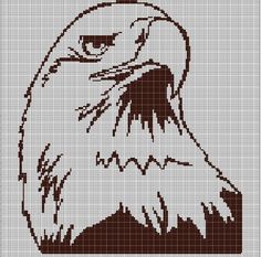 an eagle is shown in the cross stitch pattern