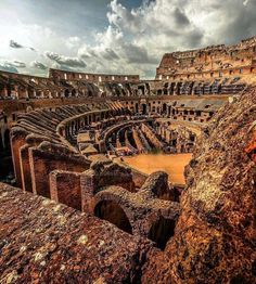 the interior of an ancient roman amphit