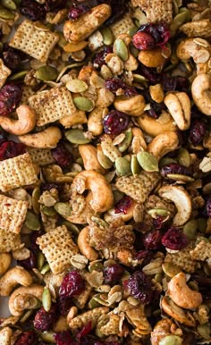 trail mix with nuts, cranberries and pumpkin seeds