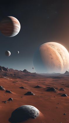 an artist's rendering of planets in the solar system