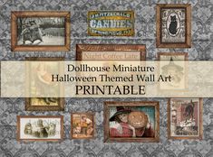 a collage of pictures with the words dollhouse miniatureture halloween themed wall art printable