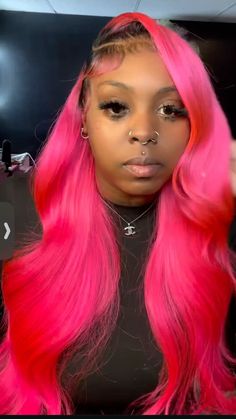 Black Roots And Pink Hair, Pink Hair With Roots, Pink Hair With Black Roots, Pink Hair Black Roots, Pink Skunk Stripe Wig, Pink Roots Black Hair, Pink Hair With Black, Hair With Black Roots, Pink Peekaboo Hair