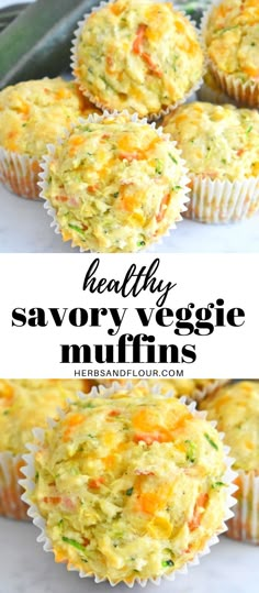 healthy savory veggie muffins with carrots and broccoli