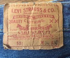 an old levi struss and co label on the back of a pair of jeans