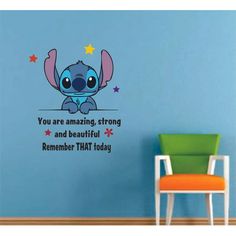 a wall decal with an elephant saying you are amazing, strong and beautiful remember that today