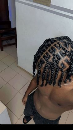 Braids Curly Hair Men, Twist On Men Hair, Men Hairstyle Twist, Men’s Braid Twist Styles, Rope Twists Black Men, Twist Black Men Hair, Hairstyles For Boys Black, Rope Twist Men Hair, 2 Strand Twist Men Dreads