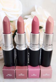 18. Four Pretty Neutral Mac Lipsticks Neutral Mac Lipsticks Mac Lipstick from left Baby’s All Right ( Matte lipstick ) is a neutral-toned, medium mauve... Mac Matte Lipstick Swatches, Lipstick Mac, Mac Neutral Lipstick, Mac Mauve Lipstick Shades, Pink Mac Lipstick Shades, Mac Sultriness Lipstick, Neutral Pink Lipstick, Mac Pink Lipstick Swatches, Mac Love You Back Lipstick Swatch