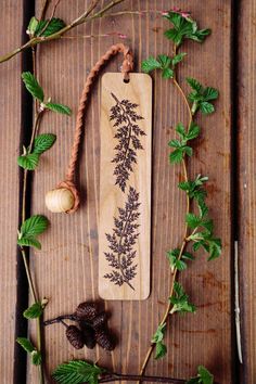 a wooden board that has some plants on it