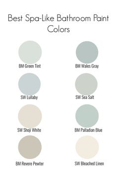 the best paint colors for bathroom walls and floors in different shades, from gray to white