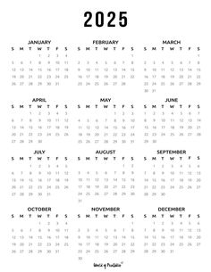 a black and white calendar with the holidays on it