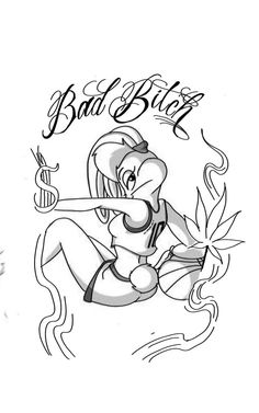 Lola Bunny Tattoo Stencil, Shen Long Tattoo, Chest Tattoo Stencils, Bunny Tattoos, Tattoo Outline Drawing, Cartoon Character Tattoos, Small Pretty Tattoos, Drawing Stencils, Sketch Tattoo Design