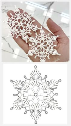 an image of snowflakes made with crochet