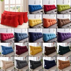 various colors of tufted pillows on the floor