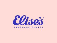 the logo for elise's handmade plants, which is also available in pink and blue