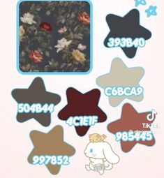 an image of flowers and stars with the numbers in each one's colors on them