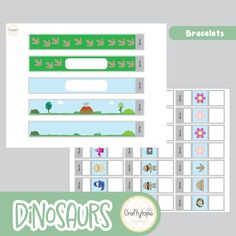 dinosaurs and other animals are shown in this printable worksheet for kids