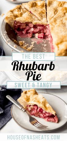 the best rhubarb pie with sweet and tangy crust is an easy dessert