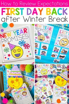 the first day back after winter break is filled with activities and printables