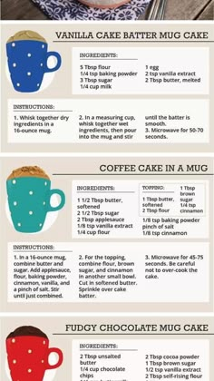 an info sheet describing how to make coffee cake