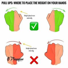 the instructions for how to do hand gestures on your hands are shown in green and red