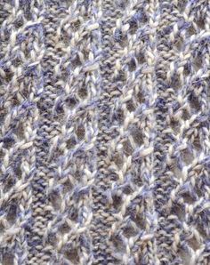 the texture of a knitted sweater is blue and white