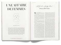 an open book with black and white text on the page, titled une affire de fermes