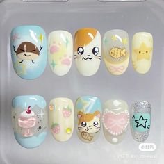 𝘚𝘢𝘷𝘦 = 𝘍𝘰𝘭𝘭𝘰𝘸 "𝘯𝘰 𝘳𝘦𝘱𝘦𝘢𝘵" <3 Nail Omber, Food Nails, Lilac Nails, Glittery Nails, Nail Art Designs Diy, Animal Nails, Cute Gel Nails