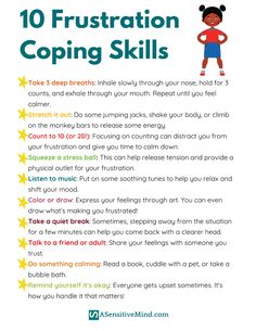 Is your child easily frustrated when things do go as planned? Here are 10 calming techniques to try out. Frustration Tolerance Activities, Frustration Tolerance, Coping Skills For Kids, Skills For Kids, Healthy Coping Skills, Calming Techniques, Counseling Kids, Social Emotional Learning Activities, Parenting Knowledge