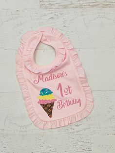 Cute Pink Bib For Gift, Cute Pink Bib As A Gift, Cute Pink Bib As Gift, Cute Personalized Birthday Bib, Personalized White Bib For Birthday, Personalized White Birthday Bib, 1st Birthday Pics, 1st Birthday Pictures, Birthday Pics