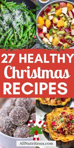 healthy christmas recipes with text overlay