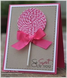 a card with a lollipop on it