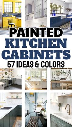 an advertisement for painted kitchen cabinets with different colors