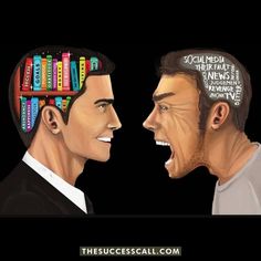 two men with books on their heads are laughing