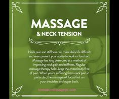 Massage Neck, Neck Tension, Massage Logo, Remedial Massage, Massage Therapy Business