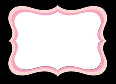 a pink and white frame on a black background with the word hello kitty written below it