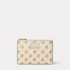 An allover floral print and a vintage-inspired woven patch define this cotton canvas zip pouch which features a classic quilted construction. Ralph Lauren Wallet, Disposable Income, Quilted Wallet, Cotton Pouch, Cute Room Ideas, Small Pouch, Handbag Heaven, Birthday Wishlist