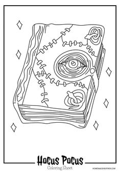 a coloring page with the words, hog's hocus on it and an image of