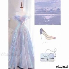 Olivia Mark - Shoulder Banquet Dress for Evening Events and Cocktail Parties Mirrorball Prom Dress, Swan Lake Inspired Dress, Aurora Borealis Dress, Prom Dresses Disney, Starfall Dress, Fairytale Prom Dress, Iridescent Prom Dress, Artistic Dress, Dress For Evening